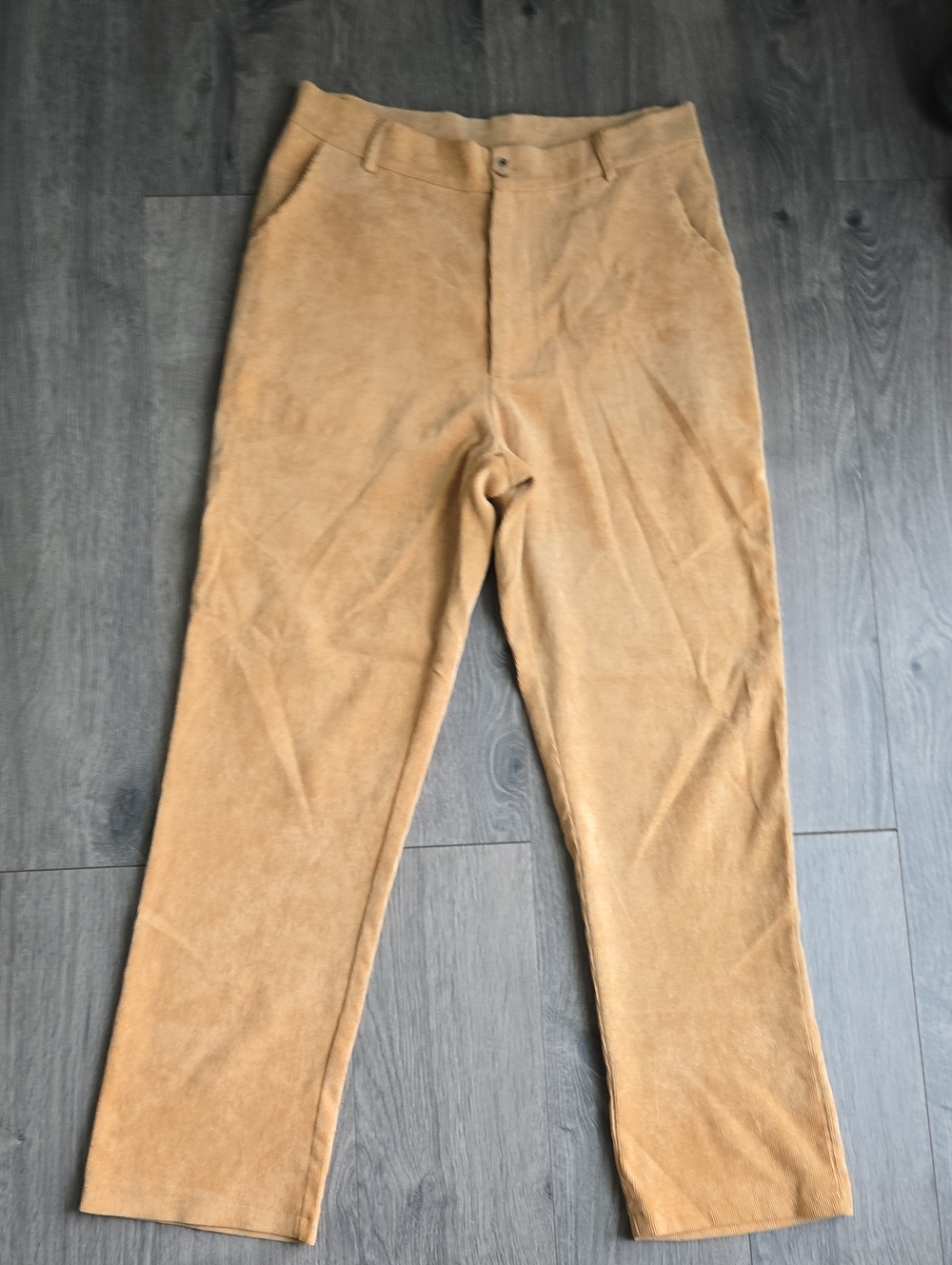 Men's Tan Corduroy Pants - Classic Straight Fit